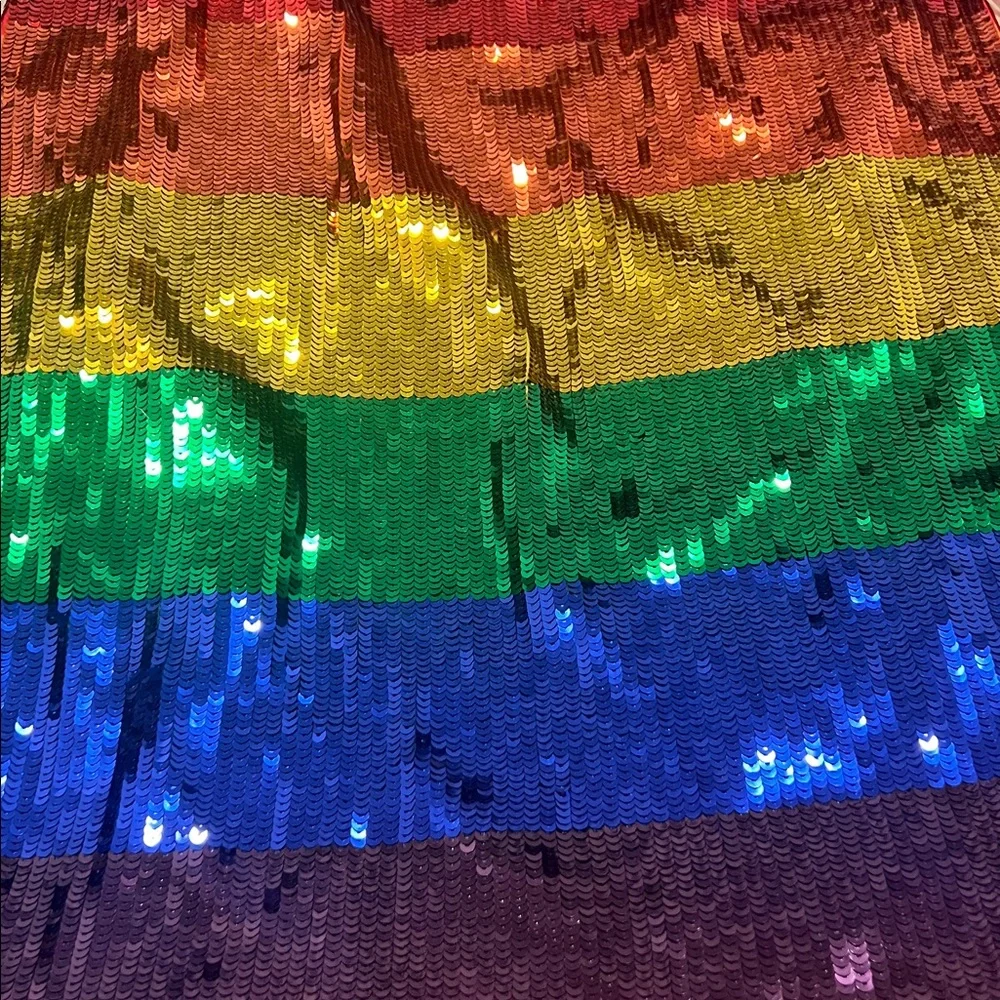 Michael Michael Kors Rainbow Sequined Cotton-Jersey T-Shirt Dress Size XS - Picture 10 of 10